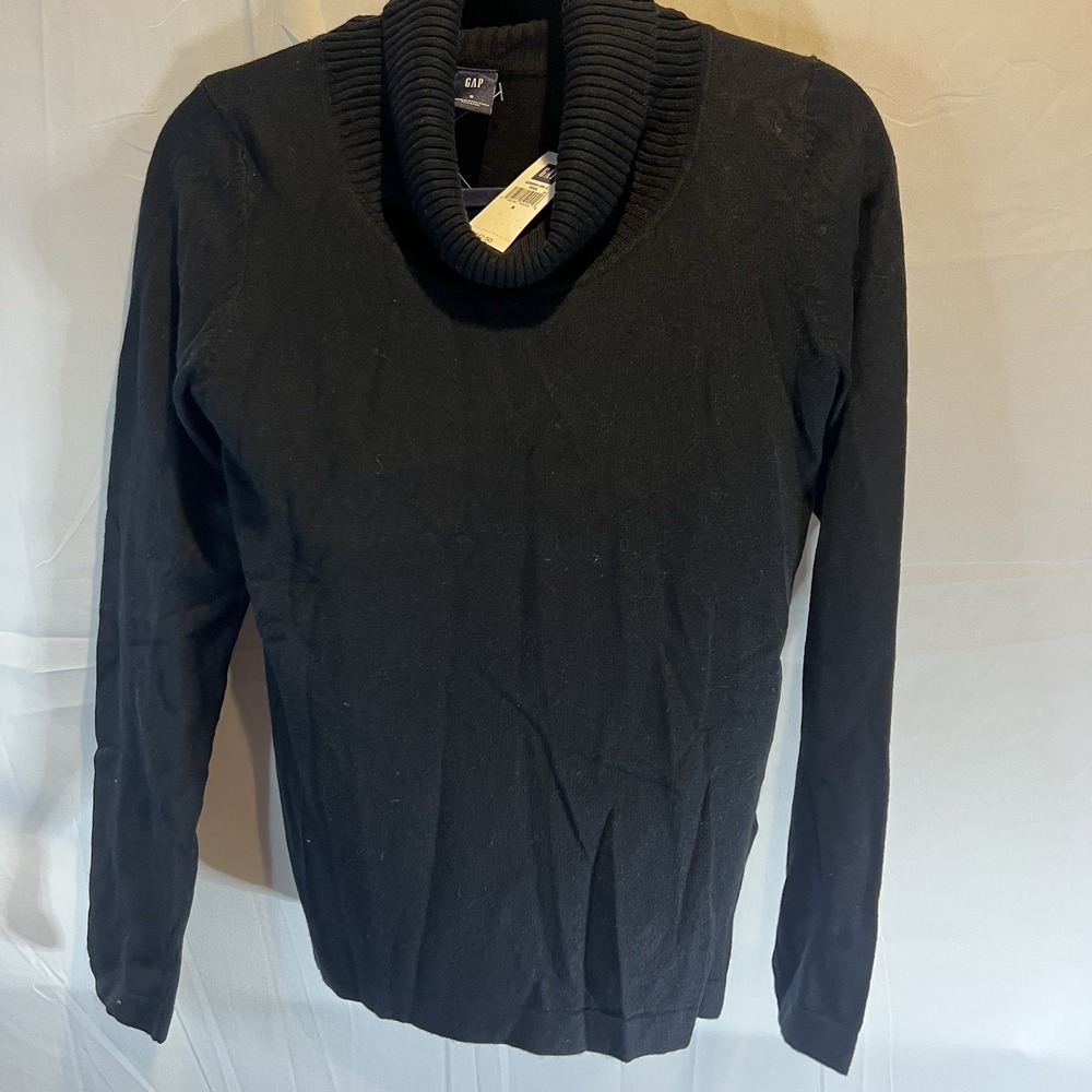 NWT Gap Cowl Neck Black Shirt Women's Size Small‎ S Layers Long Sleeve Turtle
